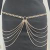 Fashion Versatile Personality Geometric Waist Chain Women's Metal Rhinestone Chain Multi-layer Fringed Body Chain