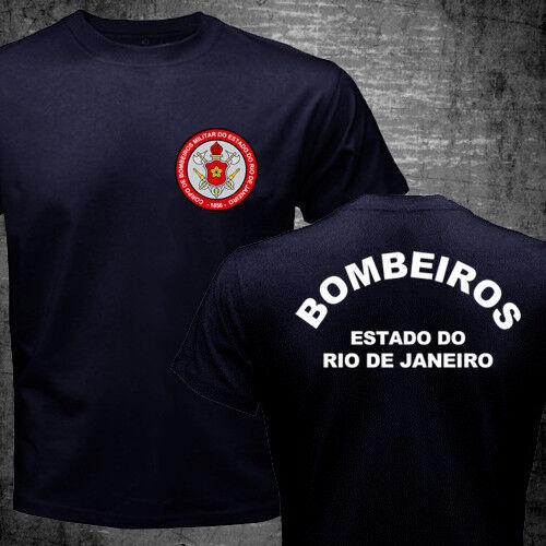 

Футболка Bombeiros (Бразилия), Рио-де-Жанейро, подарок для пожарного, новая, 100% хлопок, короткий рукав, круглый вырез, повседневная мужская футболка. S