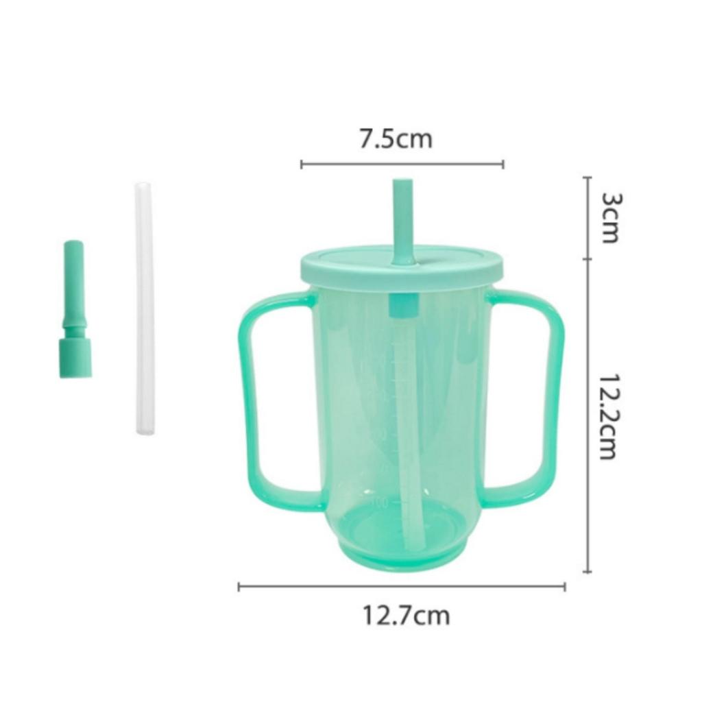 Handled Nursing Cup FoodGrade Straw Translucent Infant Drinkware for Infants, Young Children,