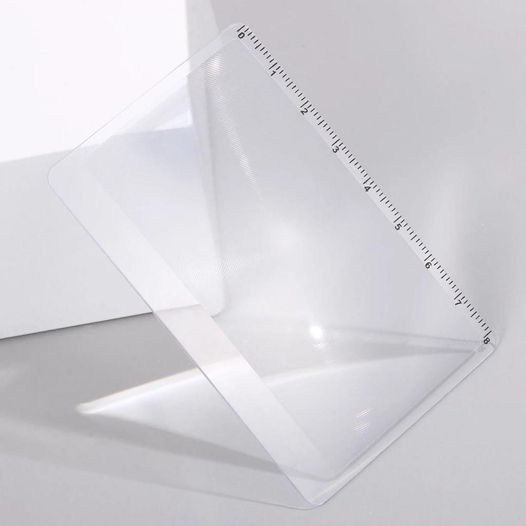 Card Size With Scale Reading Glass Fresnels Lens Outdoor Focused Ignition Book Page Magnification Magnifier Sheet x3 Magnifying