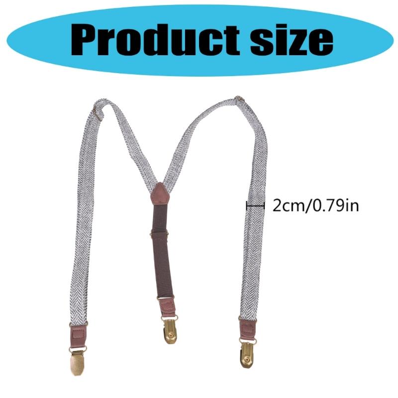 Antislip Suspenders for Men with Secure Strong 3 Clip Attachment Formal Pants Elastic Brace for Business Meeting