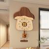 Cartoon Mushroom House Swing Clock - Quiet Home Decorative Wall Clock for Living Room New Creative Design