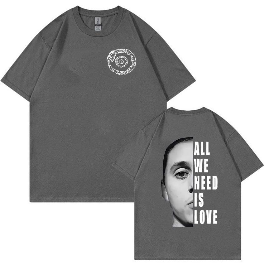 Canserbero All We Need Is Love Graphic T Shirts Men Hip Hop Retro Fashion Tshirt Unisex ONeck Cotton Oversized Tees Streetwear