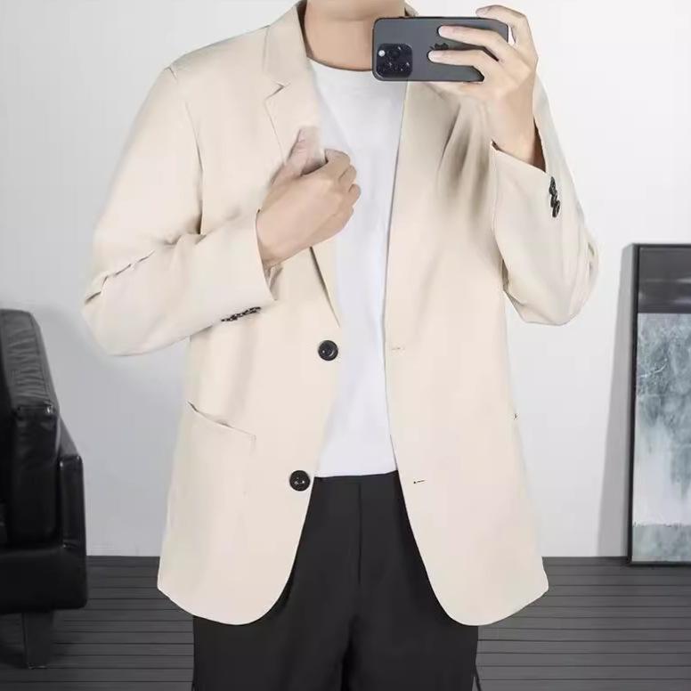 Pánské 2024 Neformální Business Sako: Jednobarevný, Volný střih, Jarní/Podzimní móda