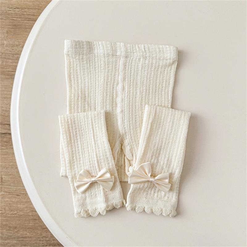 Solid Color Girls Leggings Infants Baby Bottoming Pants 2025 Summer Daughter Child Nine Point Bottoms Kids Tights