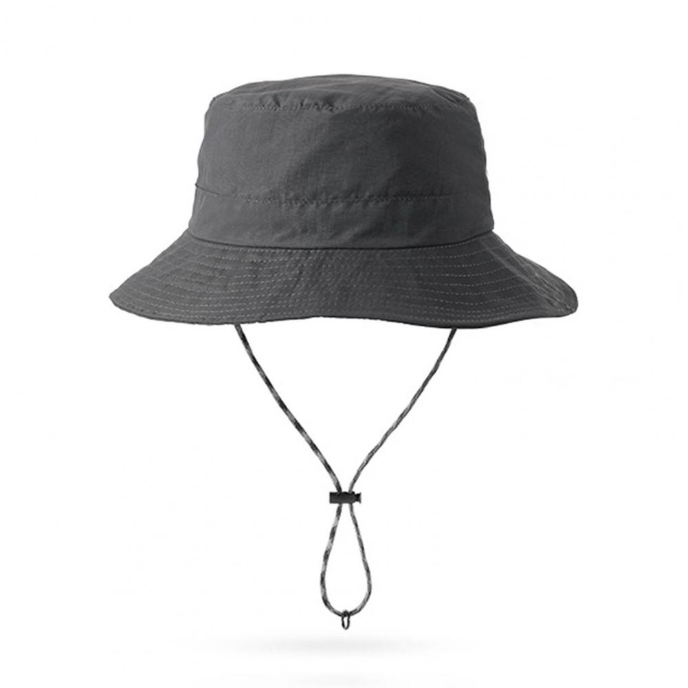 Unisex Fisherman Hat Large Brim Windproof Chin Strap Anti UV Sunlight Quick Dry Great Breathability Outdoor Fishing T
