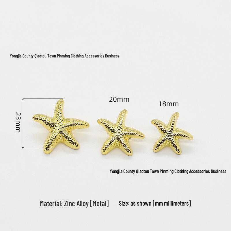 Starfish Metal Decorative Button for Sweaters, Coats, and Jackets