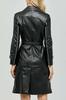 Trench Coat Lambskin Handmade Original Leather Formal Style Casual Stylish Black Women
