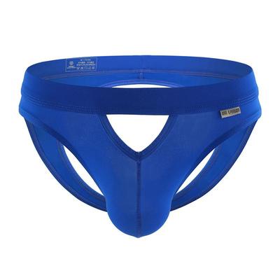 Men's Low Rise Sexy Thong Underwear Hollow Out Design Ultra Soft Underpants Breathable Ice Silk Stretchy Waistband for Intimate & Daily Wear