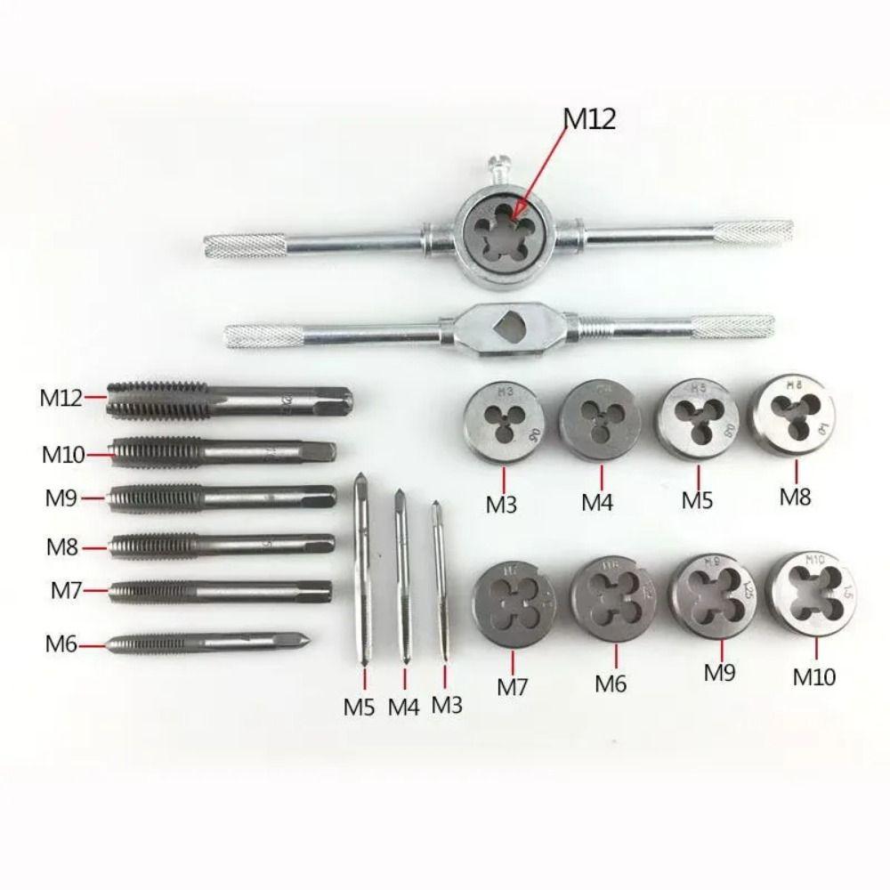12/20Pcs Multifunction Tap and Die Set Straight Taper Hand Tapping Tools  Thread Repair