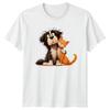 Dog Cat Friendship Animals Mens T-Shirt Womens Tee Graphic Unisex Pet Lover