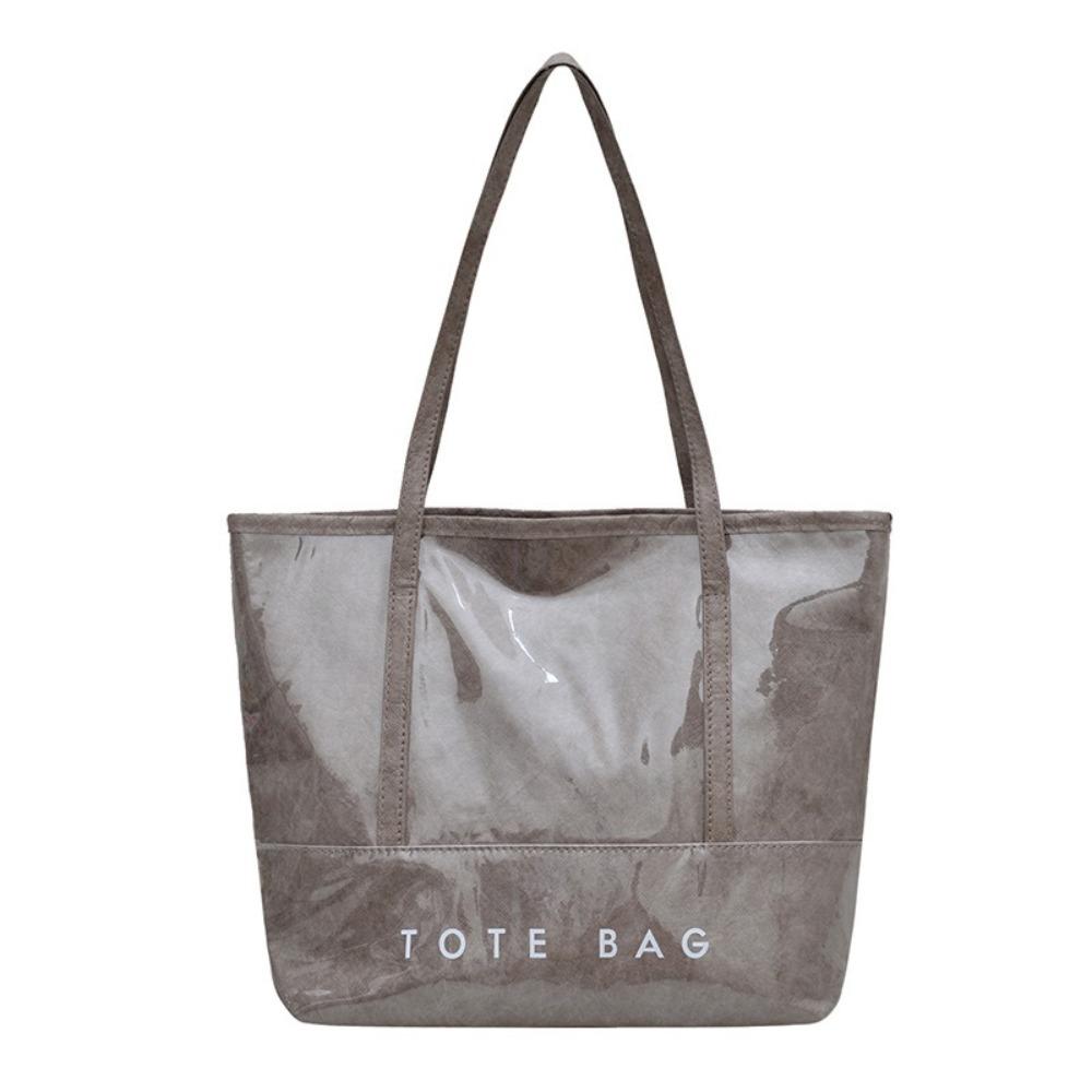 Solid Color Transparent Jelly Bag Multi Function Letter Prints Handbags Cute Armpit Bags Summer