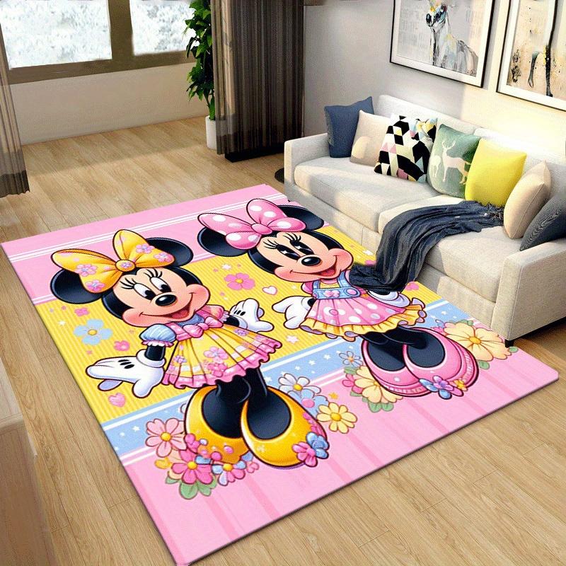 1pc Minnie Pattern Area Rug Soft Flannel Floor Mat for Living Room,Office,Bedroom and Carpet,Sofa Coffee Table Floor Mat