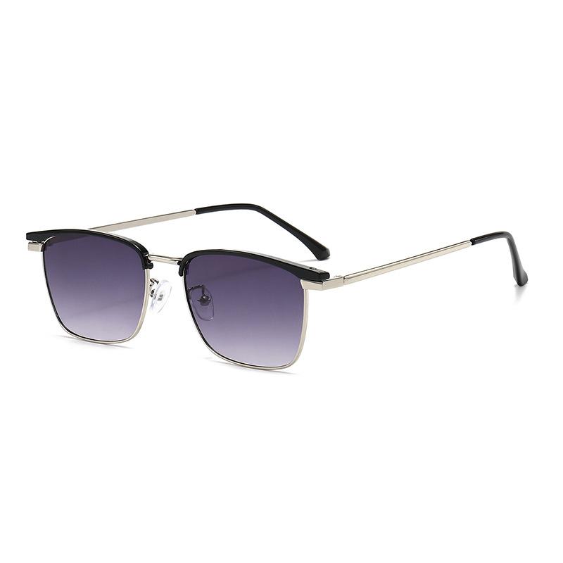 Semi Rimless Square Sunglasses Uv400 Protection Retro Browline Sunglasses Classic Polarized Glasses For Driving Fishing Outdoor