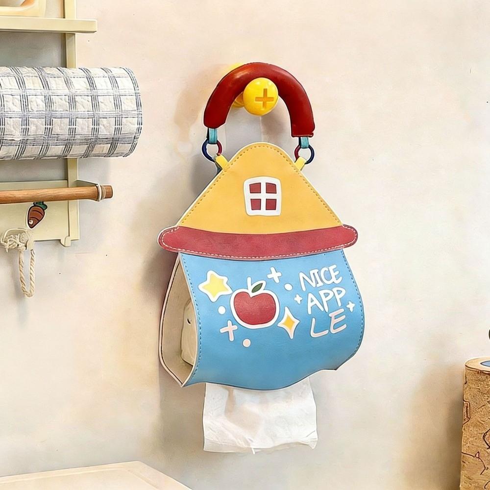 Wall-mounted Napkin Tissue Box Space-saving Hanging Tissue Bag Paper Tissue Case Holder Cars синий