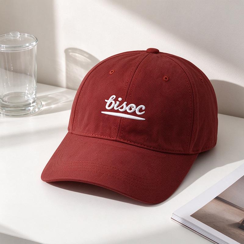 Fashion Hat Korean early winter new polished cotton embroidered versatile baseball cap big head circumference showing face small men's and women's