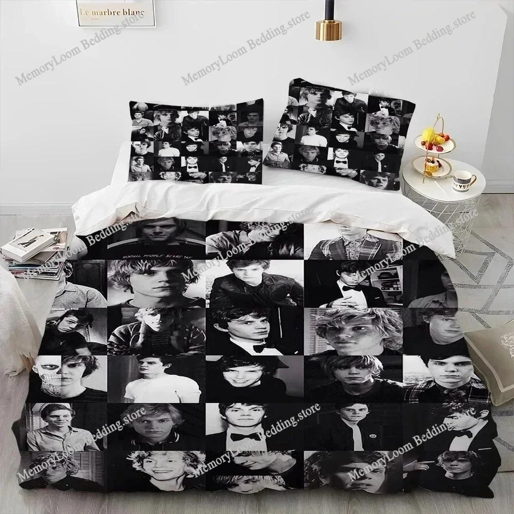 Movie Character Cool Evan Peters Movie TV Actor Bedding Set Twin/Queen Size Duvet Cover Pillowcase Soft Bedroom Decor Set