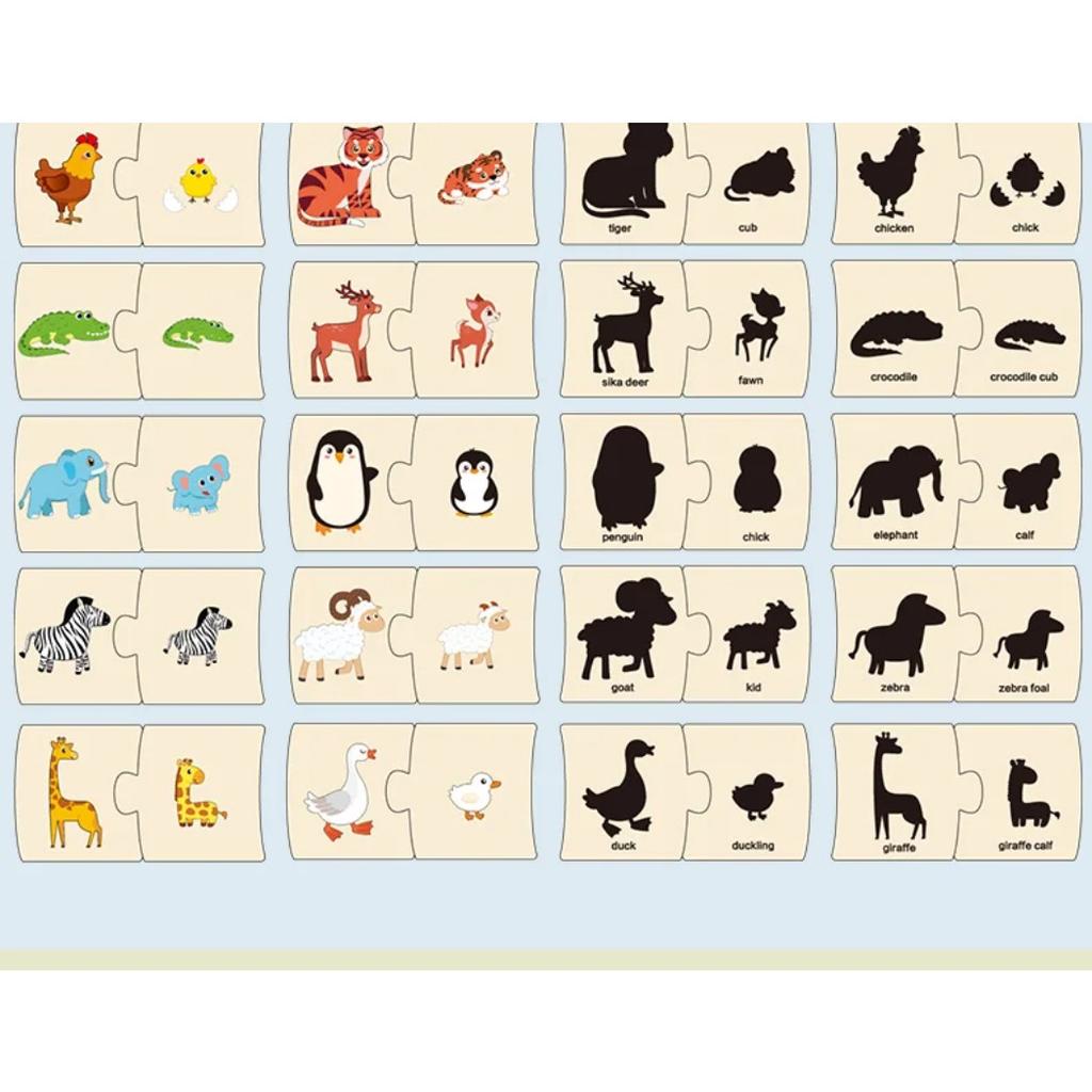 Dziecięce Pudełko z Żelaza Oświecenie Liczbami Sparowane Drewniane Zwierzęta Jedzenie Puzzle Logiczne Myślenie Trening Gra Zabawki Edukacyjne
