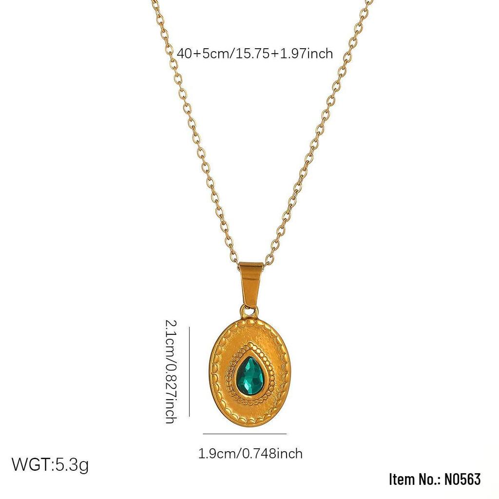 High-End Heart & Geometric Titanium Steel Clavicle Necklace for European & American Markets