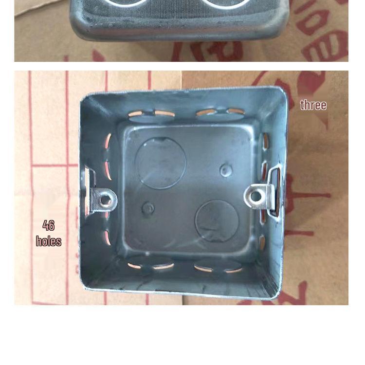 86 Type Thickened Square Steel Junction Box with External Ear, Concealed or Exposed Galvanized Base.