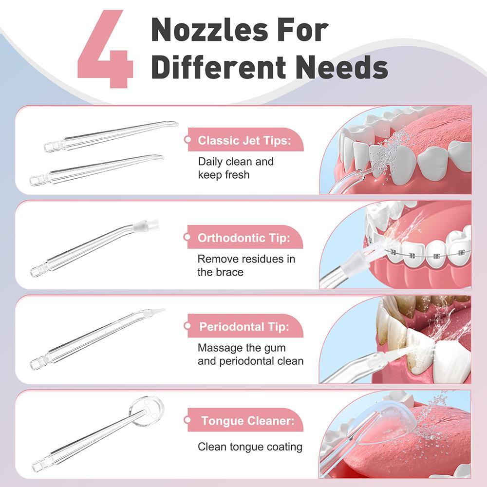 Electric Dental Oral Irrigator, Portable Water Flosser for Teeth Braces, Teeth Whitening Cleaning Tool For Home and Travel Use