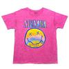 Camiseta Gráfica Smiley Face Lavado Ácido Rosa Nirvana Hombre Talla Grande Tie Dye Logo Camiseta