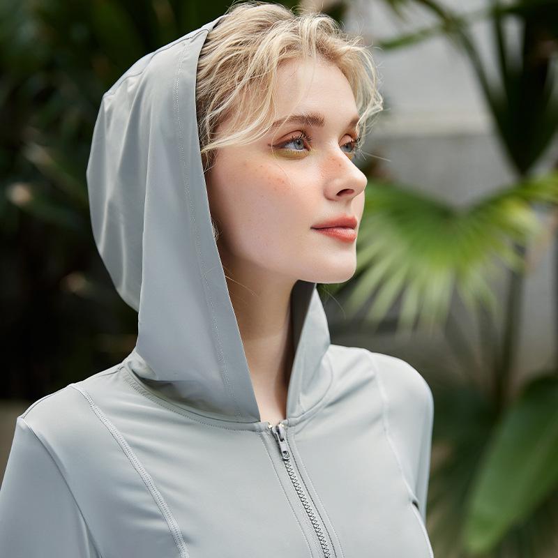 Women's UPF50+ Ice Silk Sun Protection Jacket - Lightweight, Breathable, Anti-UV, Hooded Zipper for Summer Outdoor Sports