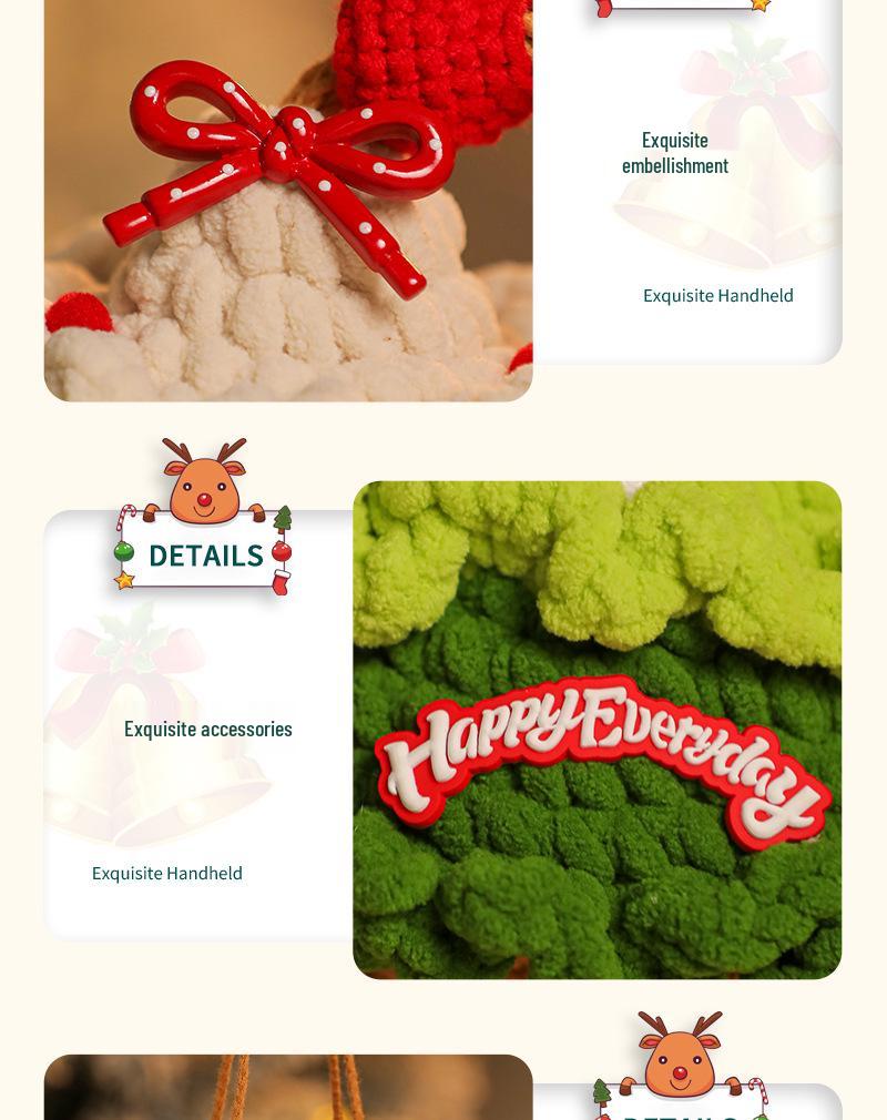 2025 New Style Crochet Christmas Tree Gift Bag for Kids - Christmas Eve Apple Tote