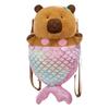 Cartoon Mermaid Water Pig Plush Backpack With Large Capacity For Girls And Teens