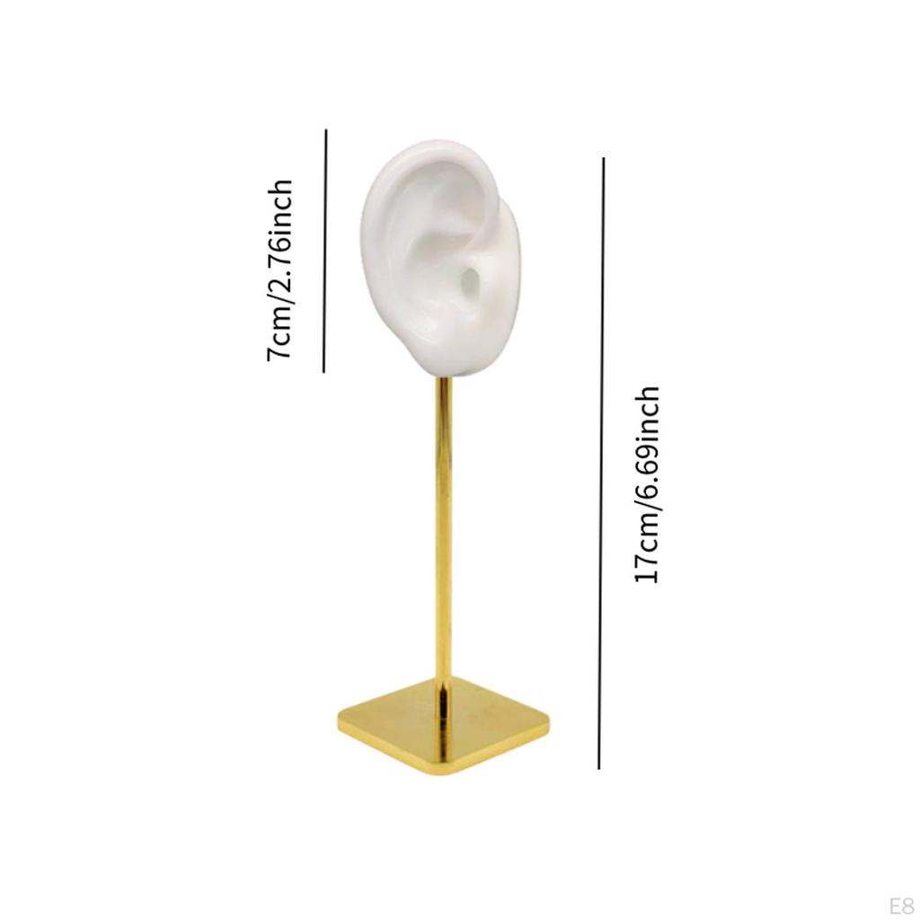 Ear Shaped Jewelry Earring Display Stand Copper Storage Rack for Retail Show Personal 6.7inch Tall