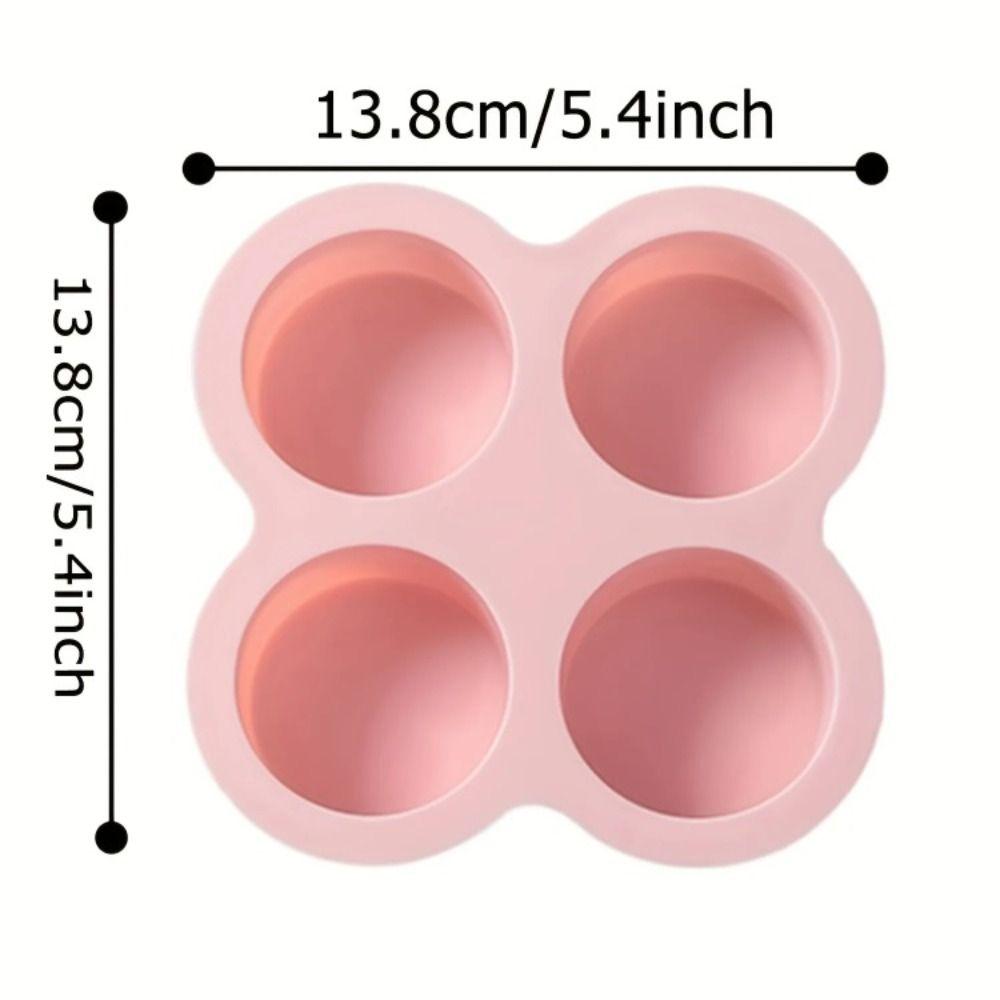 4 Cavity Silicone Mold Non-Stick Round Shape Eggs Mold New Steamer Cooking Mold  Egg Pan