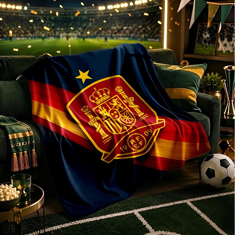 Spain Flag Map Art Throws Blanket Flannel Blankets Plush for Couch Bed Gifts for Men Women Travel picnic blanket Christmas fan gifts