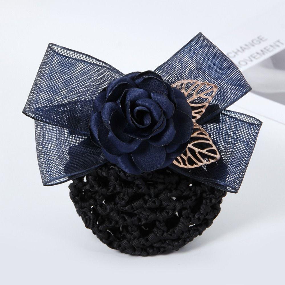 Hair Bun Cover Big Bow Korean Bun Snood Ponytail Clip Hairgrips Cover Net Women Spring Clips
