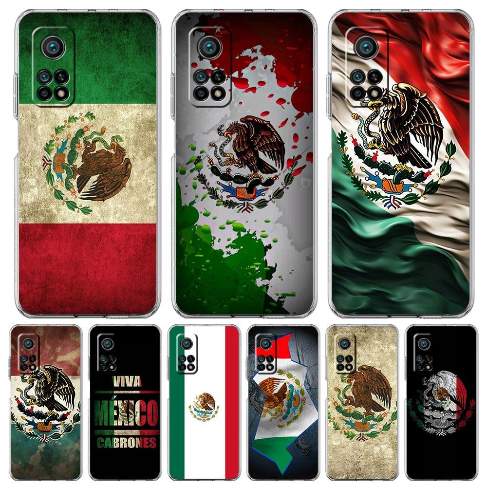 Phone Case For Xiaomi Poco X6 X5 NFC X3 F6 F5 Pro F4 F3 M3 14 13T 12T 12 13 Lite 11 Mi 5G Clear Cover Mexico Flag