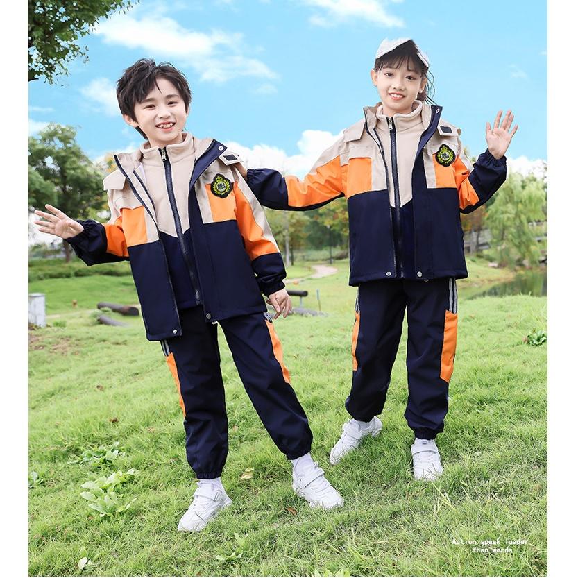 Primary School Uniforms for Men and Women Three-piece Suits, Large Class Children's Autumn and Winter Sports Games, Group Class Leisure Sports Suits