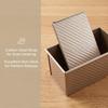450g Capacity Pullman Loaf Pan Non Stick Coating Carbon Steel Toast Box Bottom Vent Holes Corrugated Design Loaf Pan with Lid