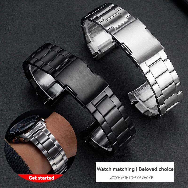 22mm Curved End Bracelet for Longines Pioneer Series L3.812 L3.802 Arc Mouth Stainless Steel Strap L3.812 L3.820 Men Watch Chain