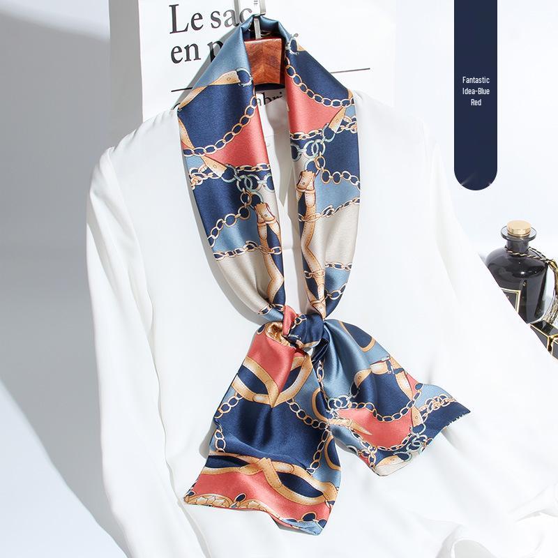 Korean Style Versatile Long Silk Ribbon Scarf