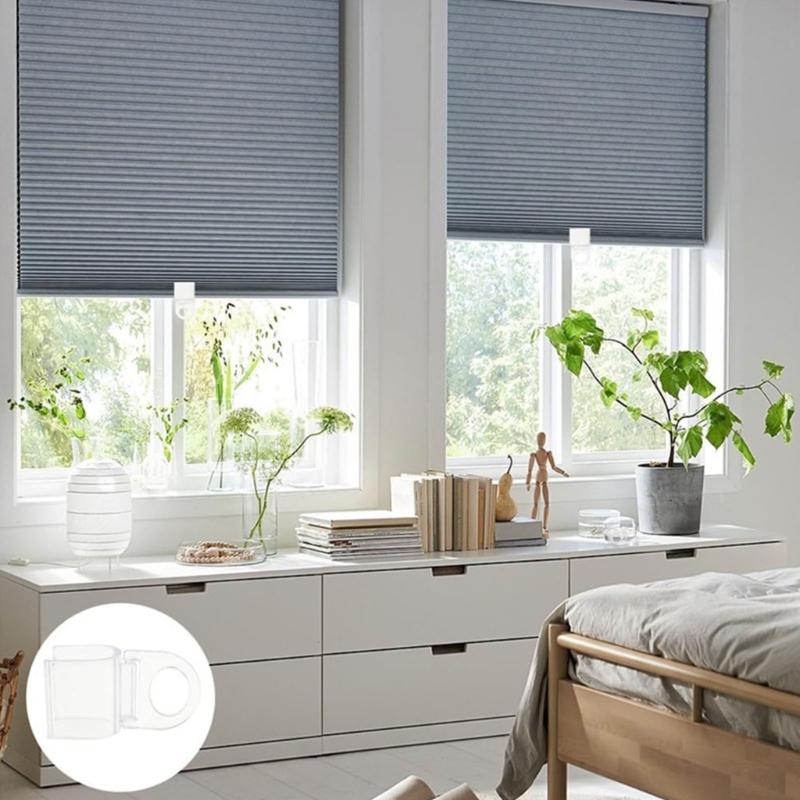 10PCS Clearly Curtain Hook For Roller Blinds U Designs Window Shade Clip No Tool Required Materials