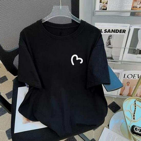 Women's 2023 Fashion Pure Cotton Loose-Fit Short-Sleeve White T-Shirt