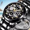 Herren Automatische Wasserdichte Leuchtende Hohlmoderne Gefälschte Mechanische Uhr Durchsichtiges Gehäuse