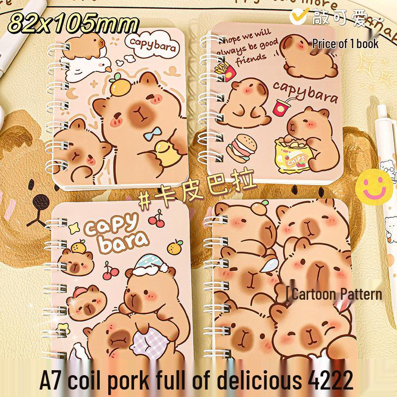 Capybara Mini A7 Coil Notebook: Thick, Stylish Pocket Diary
