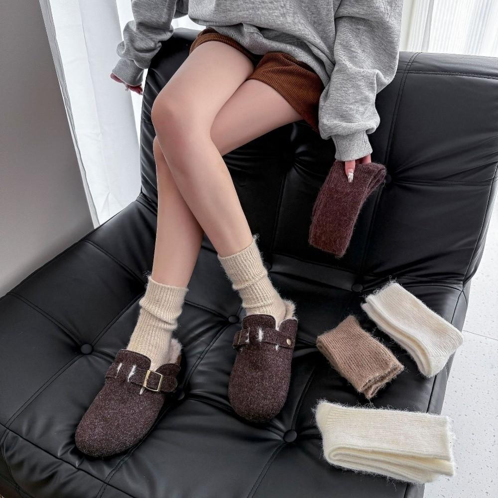 Autumn Winter Cashmere Socks Thicken Knitted Crew Socks New Floor Sleeping Socks