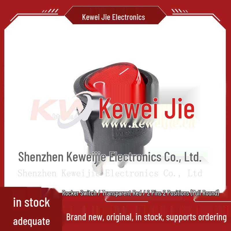 Round Rocker Switch KCD1 with Light: 2-Position 2-Pin, 3-Position 3-Pin, 2-Position 3-Pin, 2-Position 4-Pin