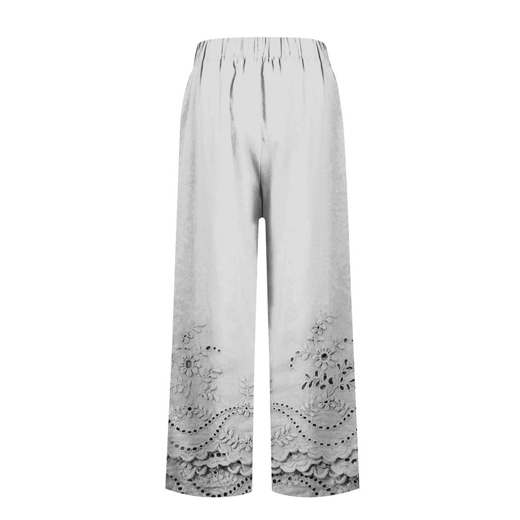 Women's Casual Fashion Printed Straight Leg Pants Pants With Pockets