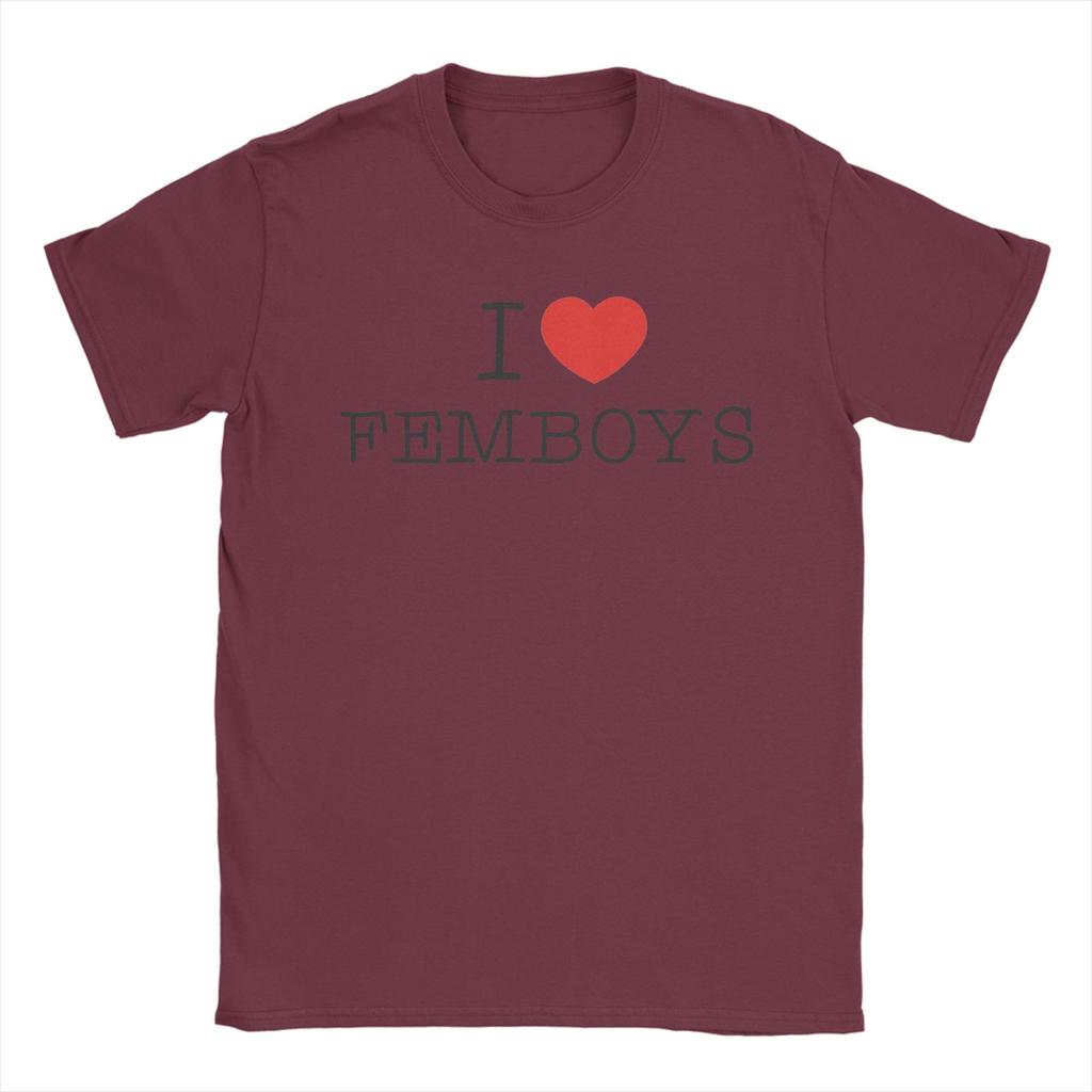 I Love Femboys I Heart Femboys Merch Unisex T Shirts Cotton Tee Graphic Printing  T-shirt Clothing