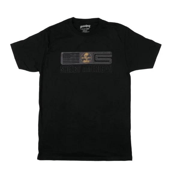 Premium Black Carbon Fiber Carroll Shelby American Mustang T-Shirt XL