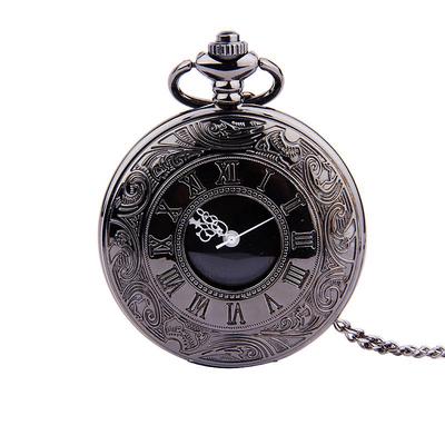 Groot Nostalgisch Zakhorloge: Klassiek Zwart, Dubbele Display, Romeinse Cijfers, Gouden Cijfers, Witte Wijzers