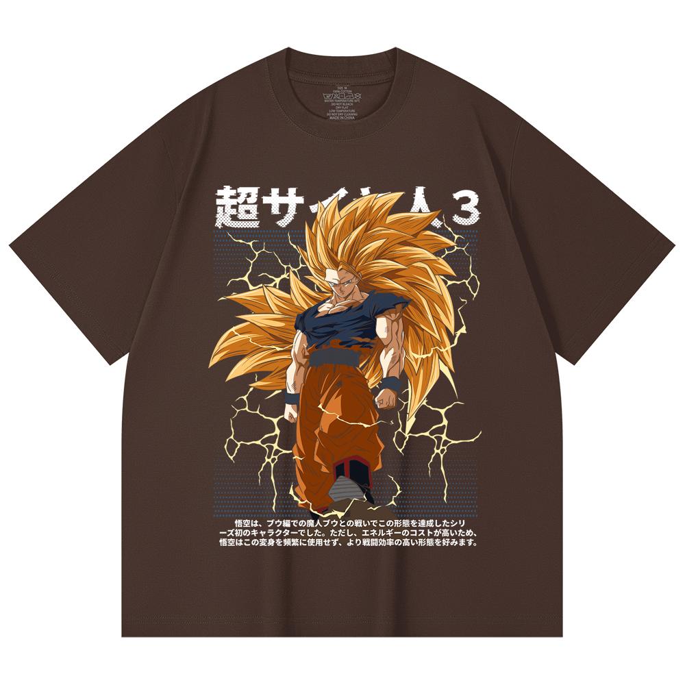 230 Gsm 100% Cotton Dragon Ball V59 Goku SSJ3 Print Unisex Heavy Cotton T Shirt