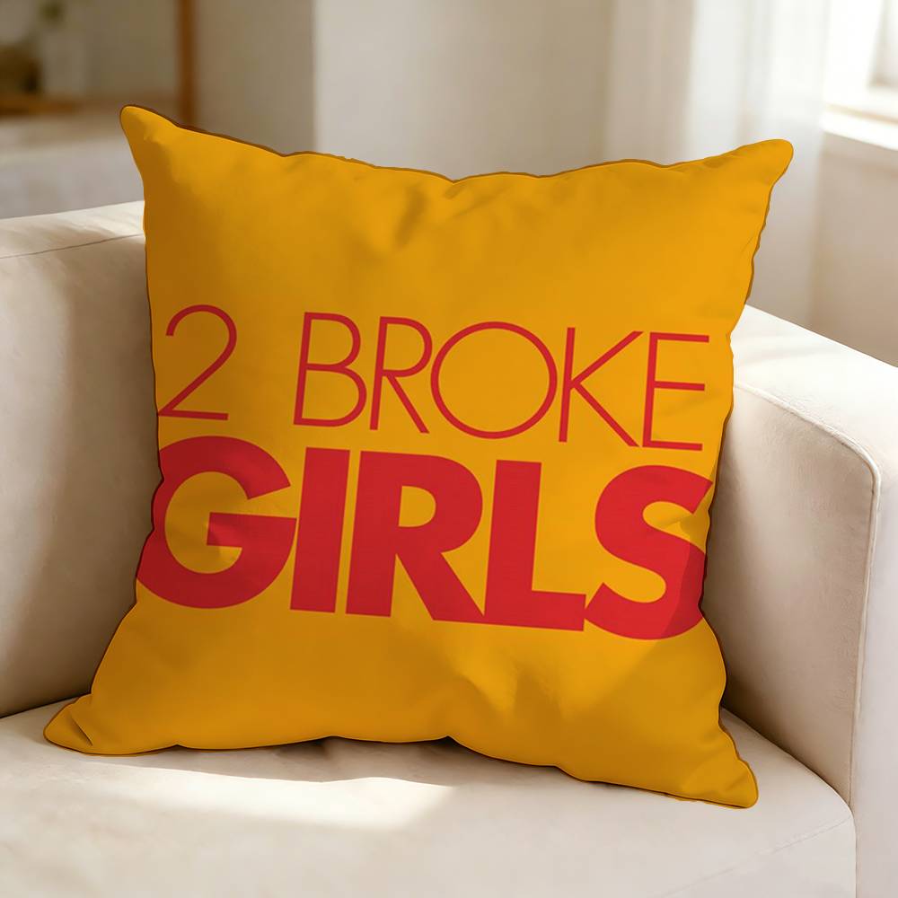 T-The sitcom 2 B-Broke Girls Square Double-Sided printed Pillow Case Bedroom Bedside Pillow Sofa Cushion Cover